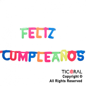 GUIRNALDA LETRA FELIZ CUMPLEAOS FLUO x 1